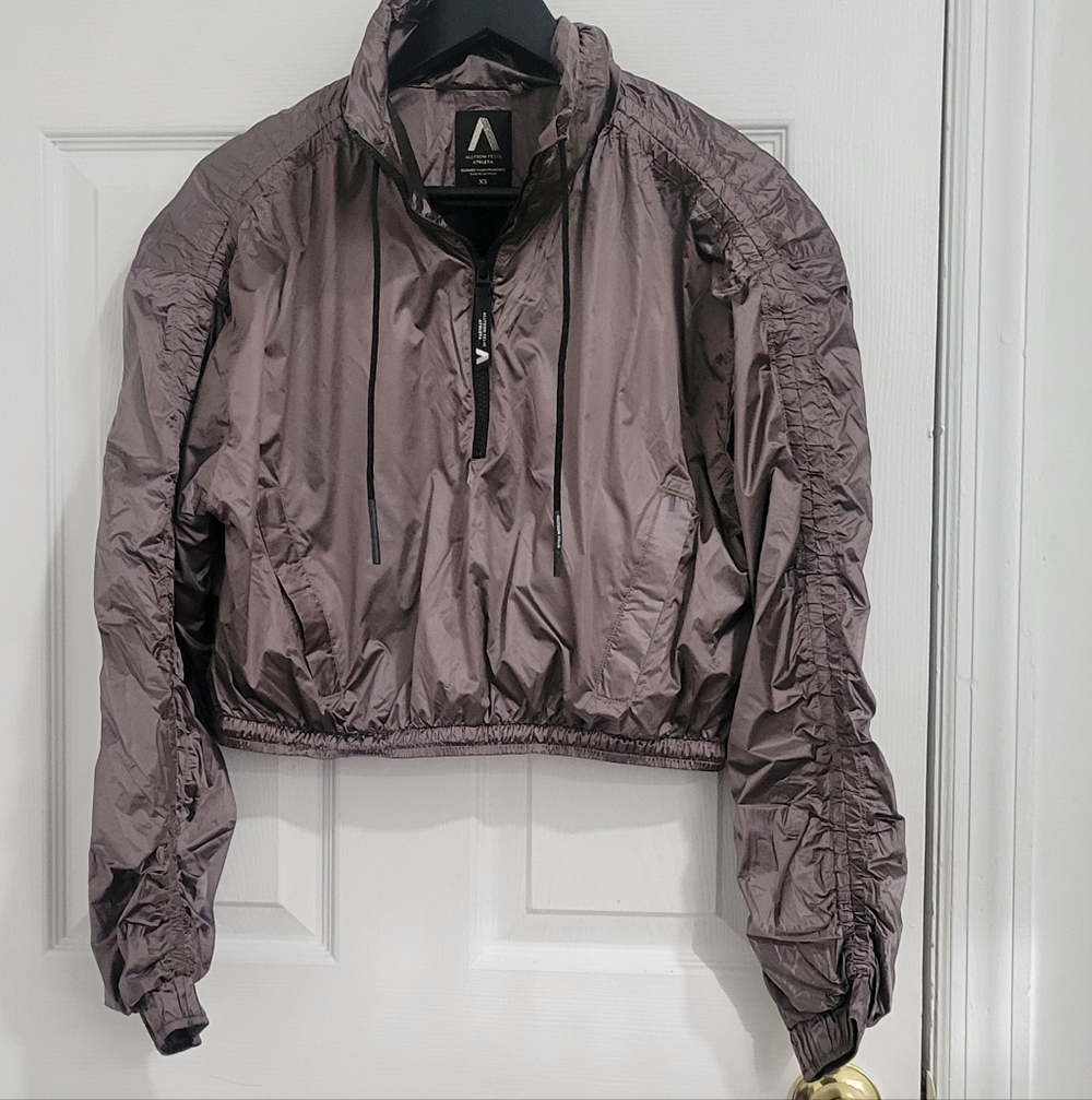 Athleta Women's Metallic Gray Bomber Jacket